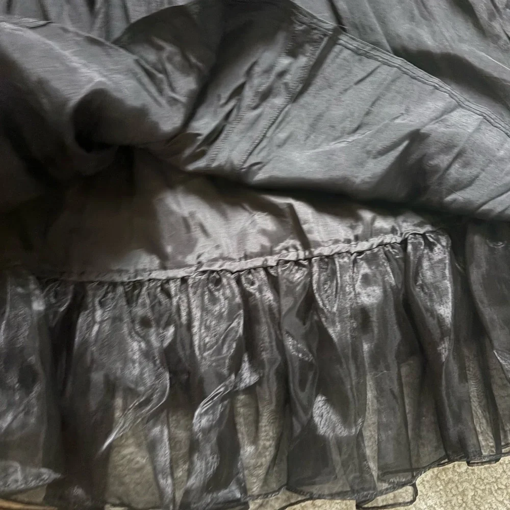 Vintage Apollo black whimsigoth fairy grunge taffeta dress, sz S (sz M juniors) - Picture 5 of 9